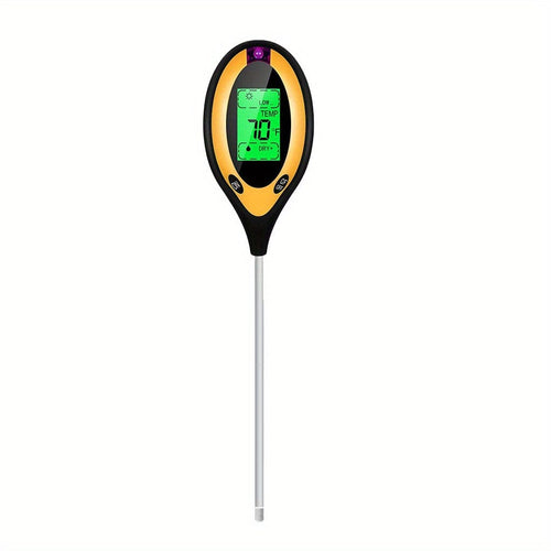 Planet Gates 4 In 1 / Yellow 1pc 4-in-1 Soil Detector Light Temperature Soil Moisture Meter PH Value Soil Tester, Plant & Soil Monitoring