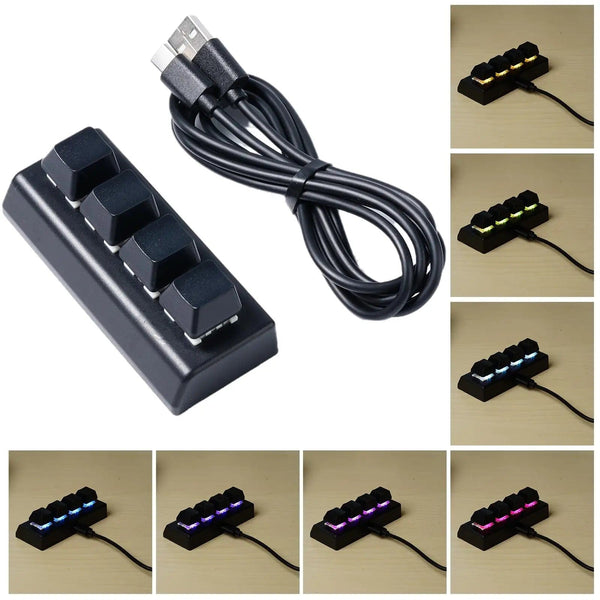 Planet Gates 4 Keys Black / China Mini USB Custom Mechanical Keyboard 2/3/4/6/9/12/16/24 Keys Gaming Keyboard Sayo Device Shortcut Programmable Keypad Keys Macro