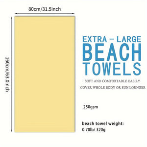 Planet Gates 4-Lemon / 63*31.5in/80*160cm 1pc Customized Beach Towel, Absorbent Beach Towel, Large Summer Beach Blanket, Gift For Beach Pool Party, Beach Essentials