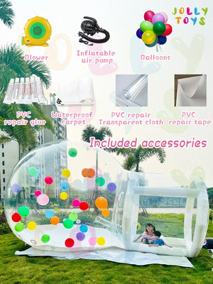 Planet Gates 4 Meters / CHINA JOLLY TOYS Balloon inflatable bubble house with trampoline and transparent dome PVC material free shipping with blower