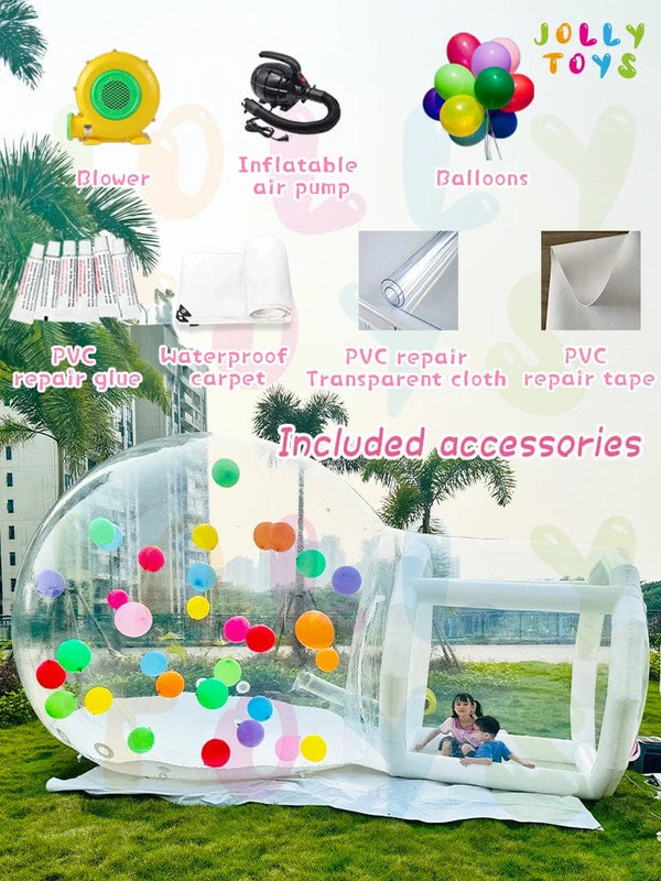 Planet Gates 4 Meters / CHINA JOLLY TOYS Balloon inflatable bubble house with trampoline and transparent dome PVC material free shipping with blower