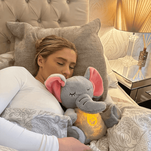 Planet Gates 4 Modes Baby Breathing Soothing Elephant Plush Doll Toy Sleeping Companion Music and Light Doll Sensory Stuffed Toy Kids Gift