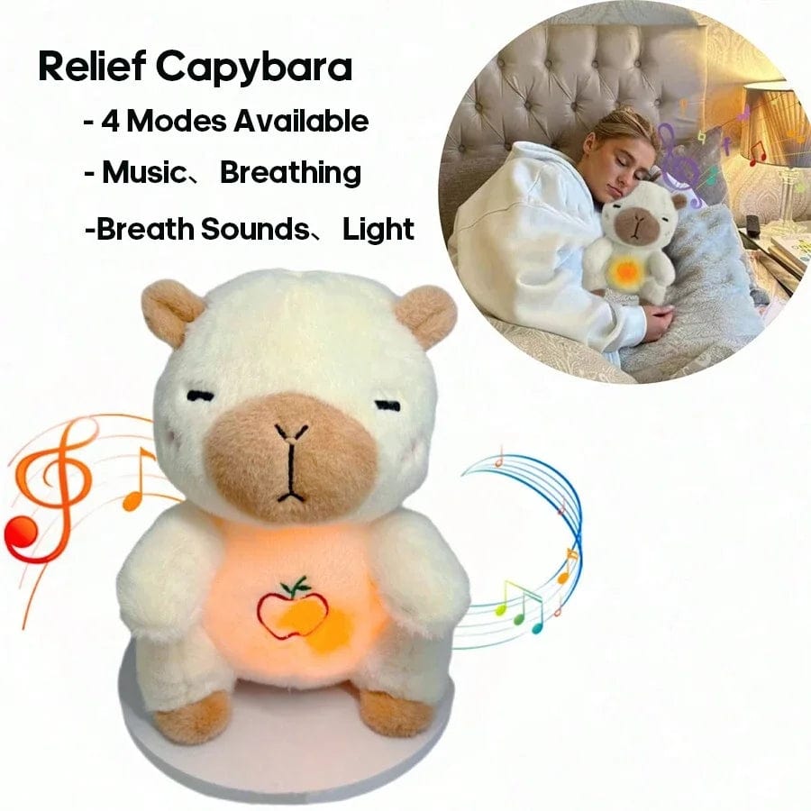Planet Gates 4 MODES Original Plush Capybara and Otter Toy Sleeping Time Baby Breathing Anxiety Relief Capybara Sensory Toys with Hug Stuffed