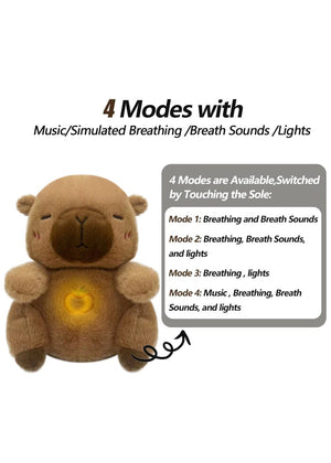 Planet Gates 4 MODES Original Plush Capybara and Otter Toy Sleeping Time Baby Breathing Anxiety Relief Capybara Sensory Toys with Hug Stuffed