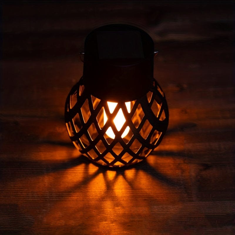 Planet Gates 4 Packs 4pcs Solar Lantern For Outdoors, Solar Lights With Realistic Flickering Flames, Hanging/Standing, Solar Flame Light For Balcony, Patio, Garden Decoration, Halloween Decorations Lights Outdoor
