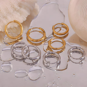 Planet Gates 4 pair 8/10/12/14mm Stainless Steel Round Circle Hoop Earrings for Women Tiny Hoops Ear Piercing Loop Ring