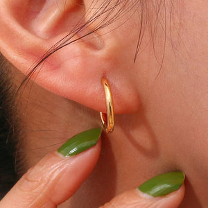 Planet Gates 4 pair 8/10/12/14mm Stainless Steel Round Circle Hoop Earrings for Women Tiny Hoops Ear Piercing Loop Ring