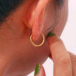 Planet Gates 4 pair 8/10/12/14mm Stainless Steel Round Circle Hoop Earrings for Women Tiny Hoops Ear Piercing Loop Ring