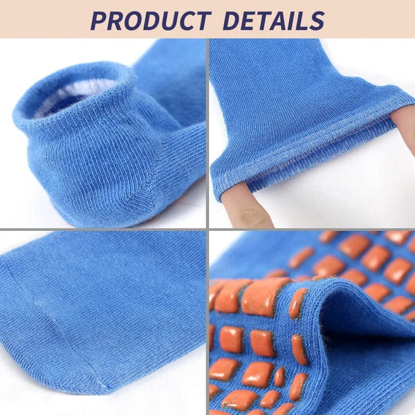 Planet Gates 4 Pairs Yoga Pilates Trampoline Women Socks for Adult/Child Silicone Anti-Slip Grip Cotton Socks Floor Foot Massage Ankle Socks