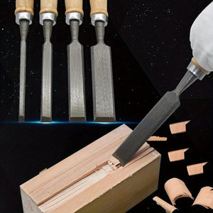 Planet Gates 4 Pcs 4 Pcs 8/12/16/20mm Comfortable Beech Handle Wood Chisel with Wood Handles - Ergonomic Wood Carving Tools DIY Auxiliary Tools