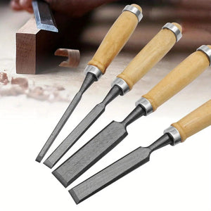Planet Gates 4 Pcs 4 Pcs 8/12/16/20mm Comfortable Beech Handle Wood Chisel with Wood Handles - Ergonomic Wood Carving Tools DIY Auxiliary Tools