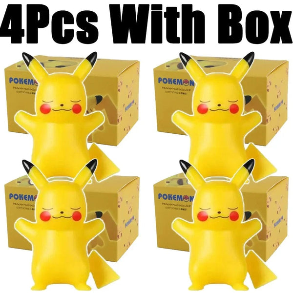 Planet Gates 4 Pcs with box 1 10 Pcs Hot Pokemon Pikachu Night Light Glowing Anime Figures Toy Pokemon Pikachu Cute Bedside Led Lamp Kawaii Children Gift