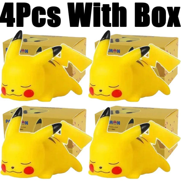 Planet Gates 4 Pcs with box 2 10 Pcs Hot Pokemon Pikachu Night Light Glowing Anime Figures Toy Pokemon Pikachu Cute Bedside Led Lamp Kawaii Children Gift