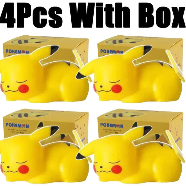 Planet Gates 4 Pcs with box 3 10 Pcs Hot Pokemon Pikachu Night Light Glowing Anime Figures Toy Pokemon Pikachu Cute Bedside Led Lamp Kawaii Children Gift
