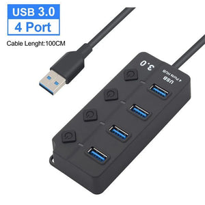 Planet Gates 4 Port HUB USB 3.0 Hub USB Hub 2.0 Multi USB Splitter Hub 100cm Long cable Multiple Expander for Computer Laptop PC Accessories Usb adapter