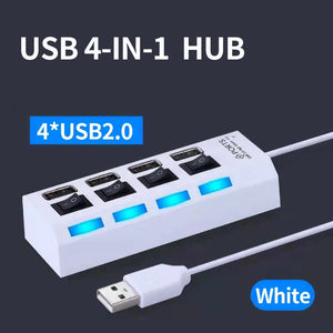 Planet Gates 4 ports white OLAF USB HUB 2.0 4/7 Port Multiple Expander USB 2.0 Hub with Switch Multi USB Splitter Hub Use Power Adapter Computer Accessorie