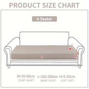 Planet Gates 4-seater / Creamy White 1pc Waterproof Elastic Four Seasons Universal Stretch Sofa Cover, Simple Modern Style Non-slip Sofa Slipcover, Living Room Sofa Protector Couch Cover Suitable For Office Home Decor