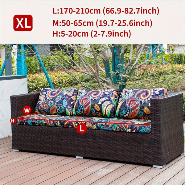 Planet Gates 4-seater Sofa / Pleis Pattern 1pc Outdoor Printed Animal Leaves Floral Boho Style Coconut Printed Sofa Cover Couch Cover Furniture Protective Cover Home Decor Sofa Protector