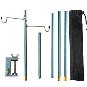 Planet Gates 4-Section BLUE WESTTUNE 4-Section Camping Lantern Stand Aluminum Alloy Detachable Lamp Pole Portable Outdoor Light Holder Folding Lamp Hanger