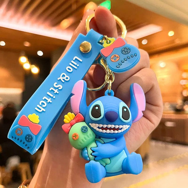 Planet Gates 4 Styles Lilo Stitch Keychain Stitch Action Figure  Keychains Pendent Ornament Dolls Collection Model Stitch Toys For Kids Gift
