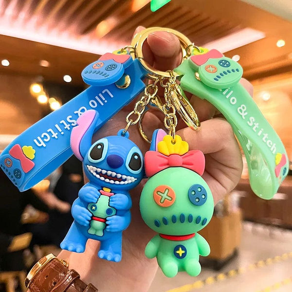 Planet Gates 4 Styles Lilo Stitch Keychain Stitch Action Figure  Keychains Pendent Ornament Dolls Collection Model Stitch Toys For Kids Gift