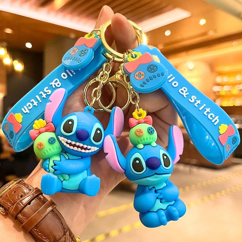 Planet Gates 4 Styles Lilo Stitch Keychain Stitch Action Figure  Keychains Pendent Ornament Dolls Collection Model Stitch Toys For Kids Gift
