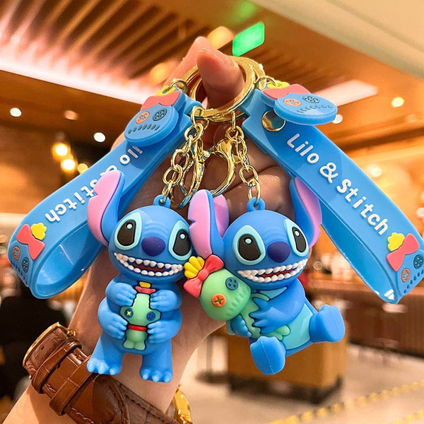 Planet Gates 4 Styles Lilo Stitch Keychain Stitch Action Figure  Keychains Pendent Ornament Dolls Collection Model Stitch Toys For Kids Gift