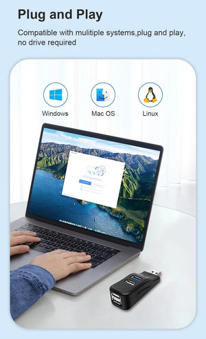 Planet Gates 4 USB 3.0 4 Ports Multi USB 3.0 HUB Adapter 5Gbps High Speed U Disk Reader Extender Splitter For Macbook Notebook PC Computer Accessories