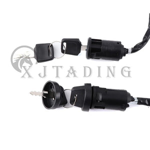 Planet Gates 4 Wires Universal 2 Ignition Keys Start Switch Door Lock Key for ATV Go Kart Quad Dirt Bike Scooter Motorcycle Accessories
