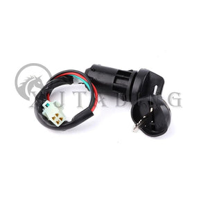 Planet Gates 4 Wires Universal 2 Ignition Keys Start Switch Door Lock Key for ATV Go Kart Quad Dirt Bike Scooter Motorcycle Accessories