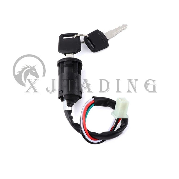 Planet Gates 4 Wires Universal 2 Ignition Keys Start Switch Door Lock Key for ATV Go Kart Quad Dirt Bike Scooter Motorcycle Accessories