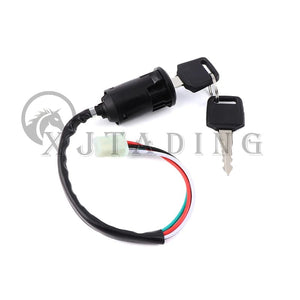 Planet Gates 4 Wires Universal 2 Ignition Keys Start Switch Door Lock Key for ATV Go Kart Quad Dirt Bike Scooter Motorcycle Accessories