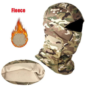 Planet Gates 4-With Fleece / one size Fleece Tactical Camouflage Balaclava Full Face Mask Winter Warm Windproof Cycling Hiking Skiing Scarf Hat Bandana Neck Gaiter