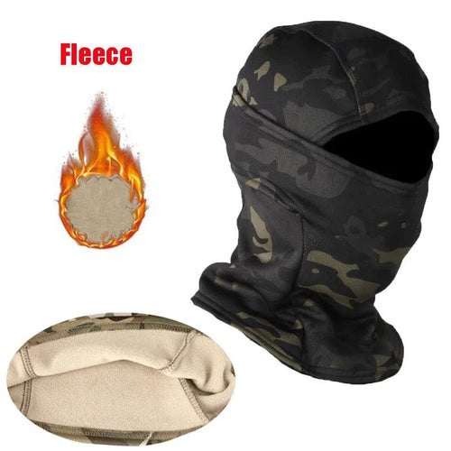 Planet Gates 4-With Fleece / one size Fleece Tactical Camouflage Balaclava Full Face Mask Winter Warm Windproof Cycling Hiking Skiing Scarf Hat Bandana Neck Gaiter