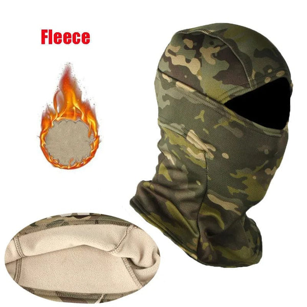 Planet Gates 4-With Fleece / one size Fleece Tactical Camouflage Balaclava Full Face Mask Winter Warm Windproof Cycling Hiking Skiing Scarf Hat Bandana Neck Gaiter