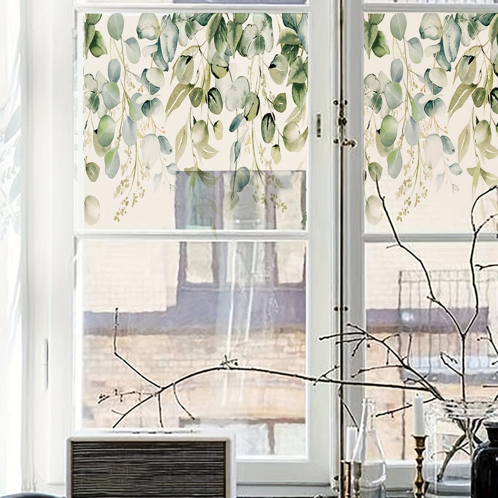 Planet Gates 40*110cm134UV 1pc Leaf Pattern Electrostatic Glass Window Film Privacy Window Sticker For Bathroom Bedroom Office Home Decor