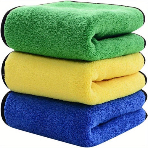 Planet Gates 40*30cm 3 PCS Car Cleaning Cloths 30x40 CM Cars Drying Towel With Hook Strong Water Absorption Polishing Washing Tool For Cars, Boats And Home