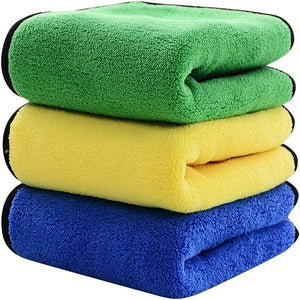 Planet Gates 40*30cm 3 PCS Car Cleaning Cloths 30x40 CM Cars Drying Towel With Hook Strong Water Absorption Polishing Washing Tool For Cars, Boats And Home