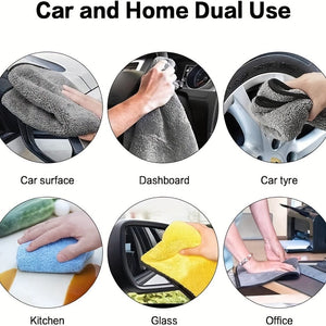 Planet Gates 40*30cm 3 PCS Car Cleaning Cloths 30x40 CM Cars Drying Towel With Hook Strong Water Absorption Polishing Washing Tool For Cars, Boats And Home