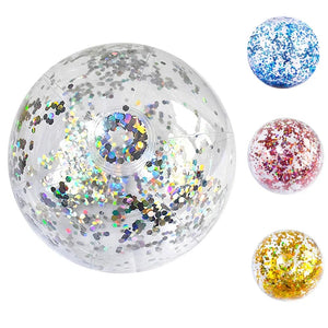 Planet Gates 40/60cm Inflatable Glitter Beach Ball Summer Water Ball Sequin Beach Balls for Summer Swimming Pool Party Toys for Kids Adult