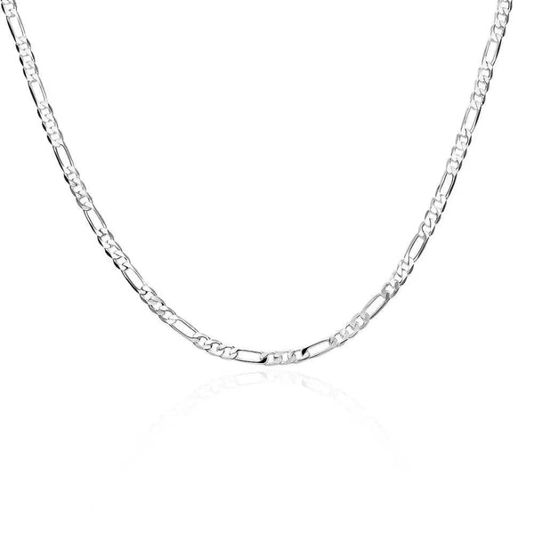 Planet Gates 40-75cm 925 Silver 4mm Figaro Chain Necklace For Women Men Long Necklace Hip Hop Jewelry Gift