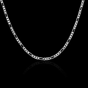 Planet Gates 40-75cm 925 Silver 4mm Figaro Chain Necklace For Women Men Long Necklace Hip Hop Jewelry Gift
