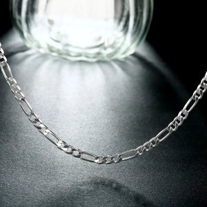 Planet Gates 40-75cm 925 Silver 4mm Figaro Chain Necklace For Women Men Long Necklace Hip Hop Jewelry Gift