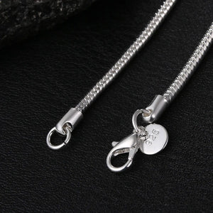 Planet Gates 40-75cm 925 Sterling Silver 1MM/2MM/3MM solid Snake Chain Necklace For Men Women Fashion Jewelry for pendant free shipping