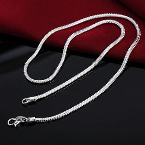 Planet Gates 40-75cm 925 Sterling Silver 1MM/2MM/3MM solid Snake Chain Necklace For Men Women Fashion Jewelry for pendant free shipping