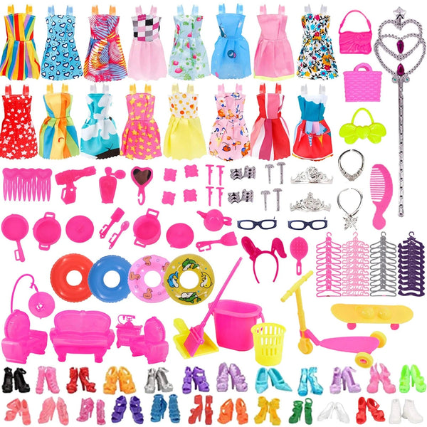 Planet Gates 40 pcs 40Pcs/Set Barbies Doll Clothes Swimsuits Bikini Accessories for Barbie Doll Shoes Boots Skateboard For Barbie Doll Accessories