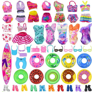 Planet Gates 40 pcs 40Pcs/Set Barbies Doll Clothes Swimsuits Bikini Accessories for Barbie Doll Shoes Boots Skateboard For Barbie Doll Accessories