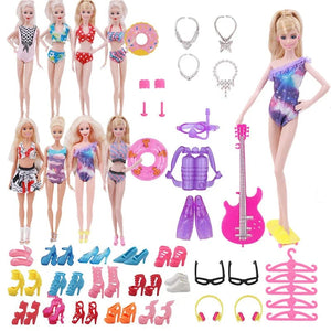 Planet Gates 40 pcs 40Pcs/Set Barbies Doll Clothes Swimsuits Bikini Accessories for Barbie Doll Shoes Boots Skateboard For Barbie Doll Accessories
