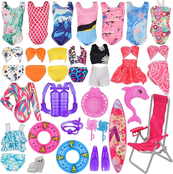 Planet Gates 40 pcs 40Pcs/Set Barbies Doll Clothes Swimsuits Bikini Accessories for Barbie Doll Shoes Boots Skateboard For Barbie Doll Accessories