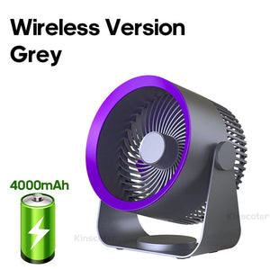 Planet Gates 4000mAh Grey KINSCOTER Multifunctional Electric Fan Circulator Wireless Portable Home Quiet Ventilator Desktop Wall Ceiling Fan Air Cooler